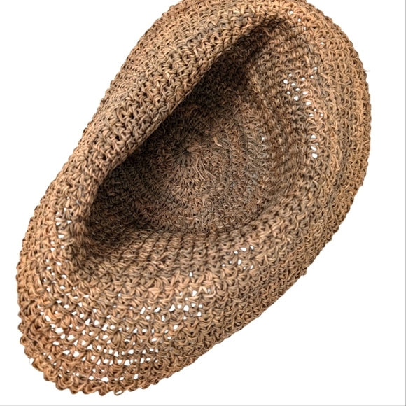 FLOPPY Straw Sun Brim Folding Packable Hat - Picture 4 of 7